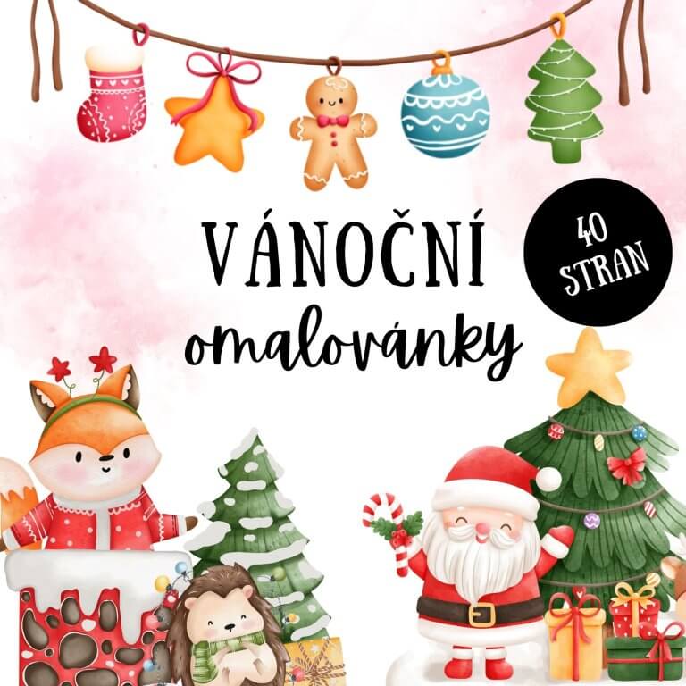 Vánoční omalovánky - v PDF k vytisknutí – výukový materiál a omalovánky pro děti z e-shopu