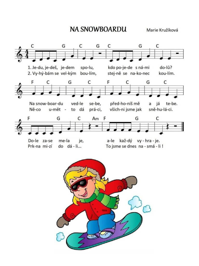 Na snowboardu - píseň