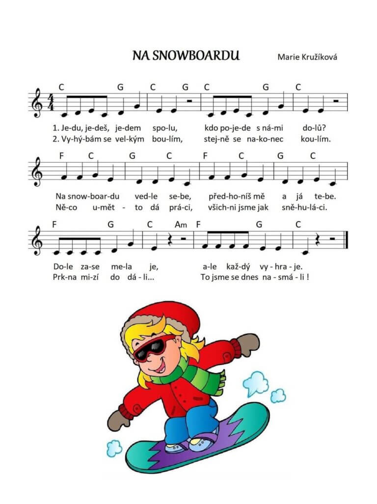 Na snowboardu - píseň