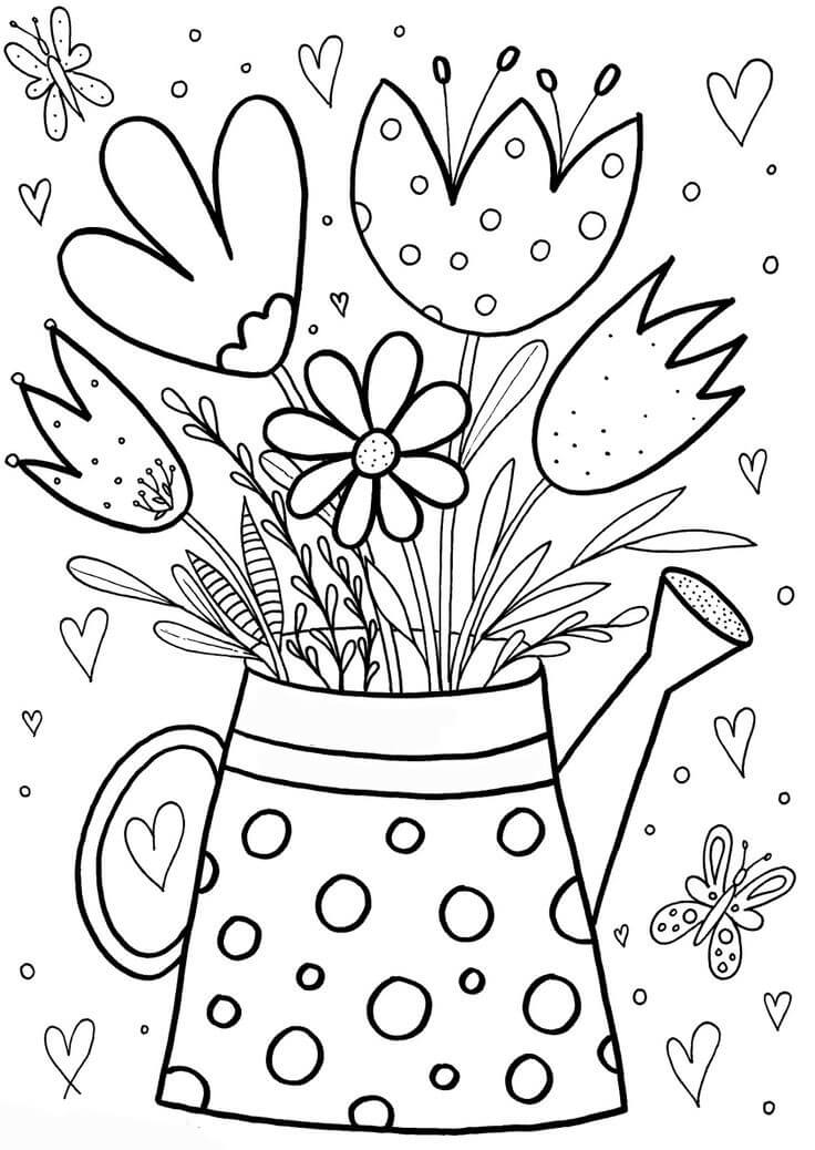 Květiny v konvičce