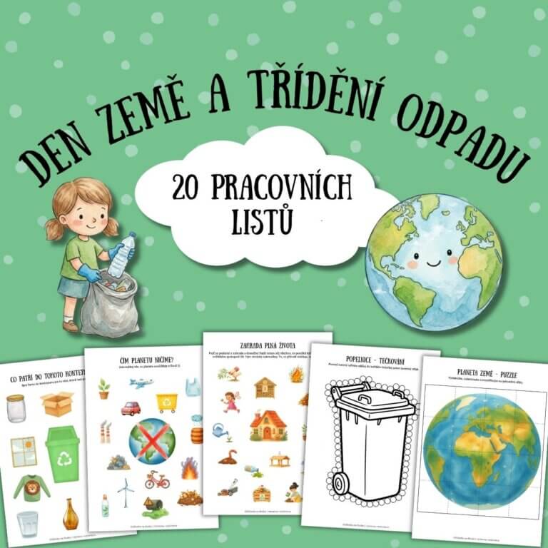 Den Země a třídění odpadu - v PDF k vytisknutí – výukový materiál a pracovní listy pro děti z e-shopu