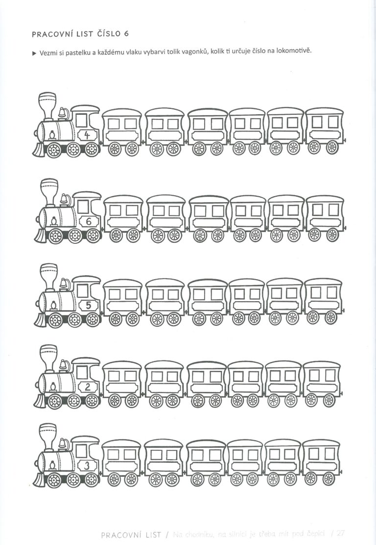 Kolik vagonků vybarvíš