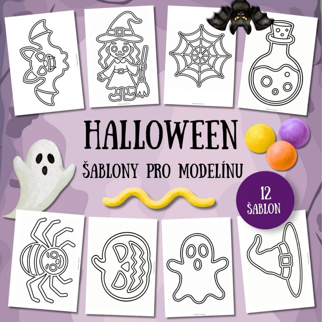 Halloween - šablony pro modelínu v PDF k vytisknutí pro MŠ
